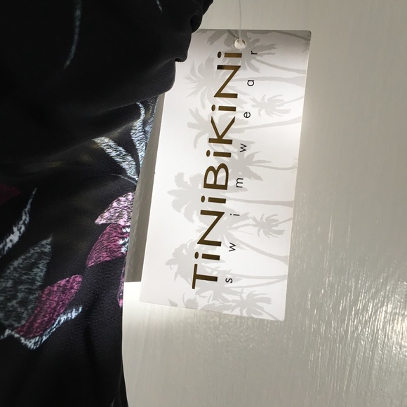 Tinibikini Floral BLACK Bathing Suit One piece - Picture 3 of 8
